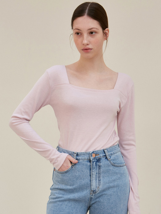 SQUARE NECK TOP_PINK