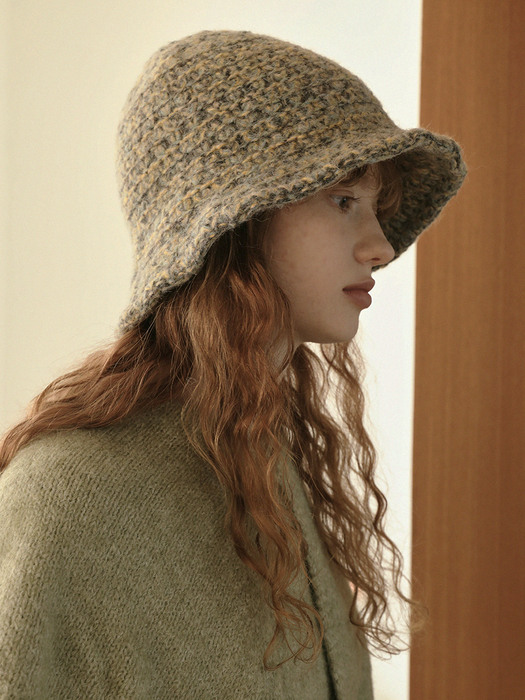 Bocashi knit bucket hat_5color