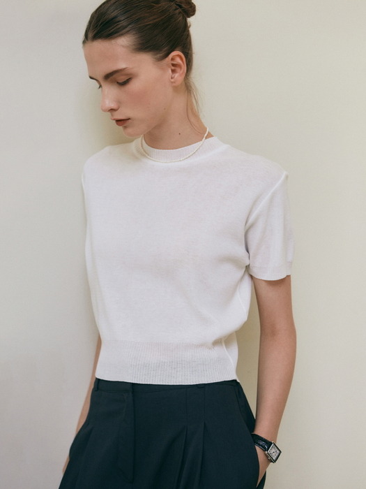 ESSENTIAL SOLID ROUND KNIT_IVORY
