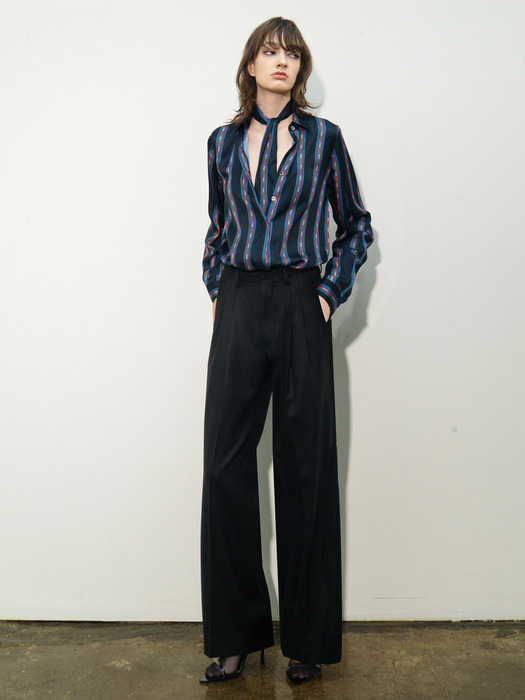 Pleated Wide-Leg Cashmere Trousers[Black(UNISEX)]_UTH-FP61