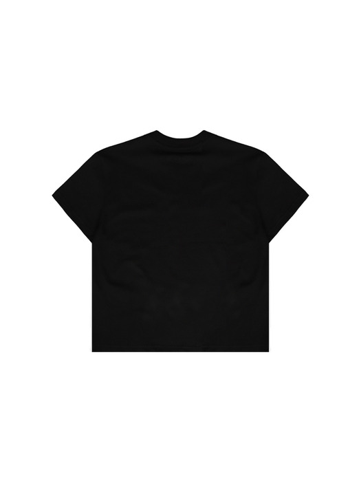 CLV embroidery basic short sleeve t-shirt_Black