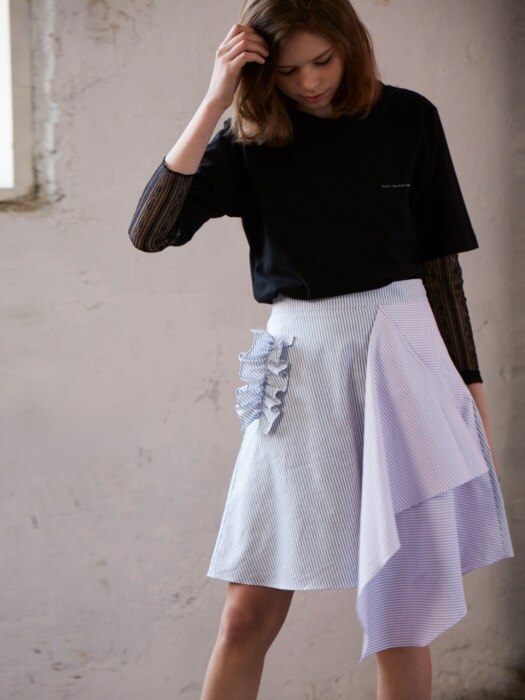 unblanced ruffle stripe skirts