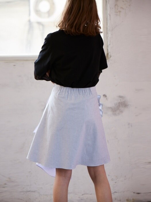 unblanced ruffle stripe skirts