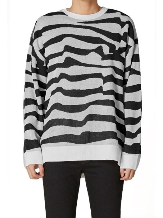 Uni Over Fit Stripe Sweater_WH (PWOG1NTL10U0C2)