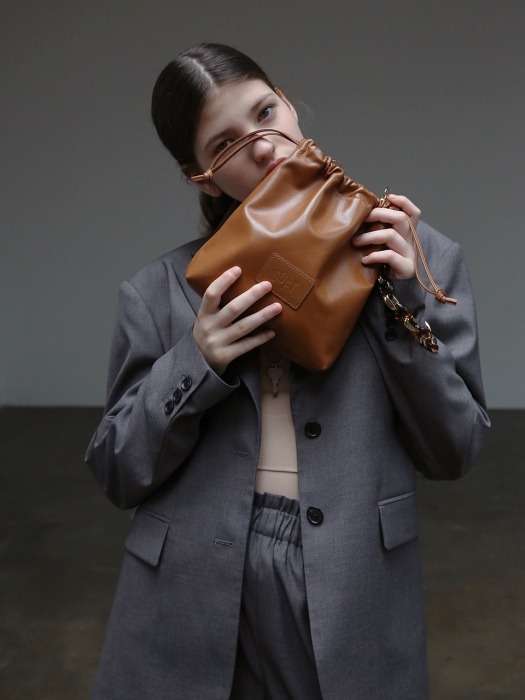 Mix Dust Leather Bag _ Brown