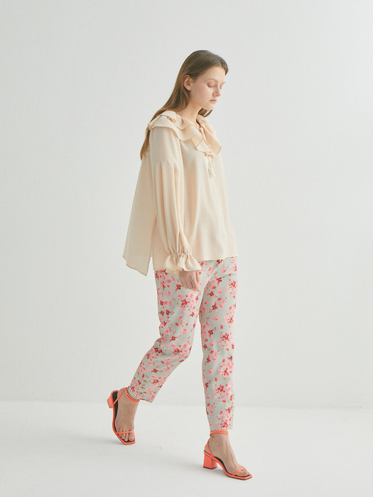 VERONICA KHAKI FLOWER PANTS 