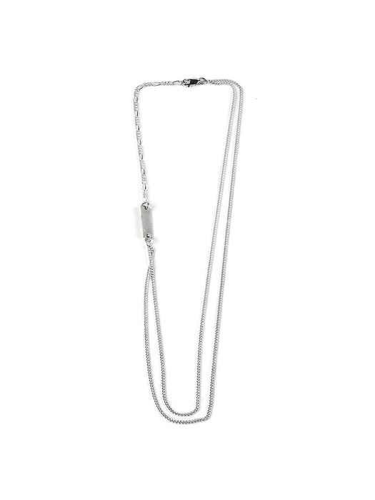 SEWN SWEN SILVER DOUBLE CHAIN NECKLACE