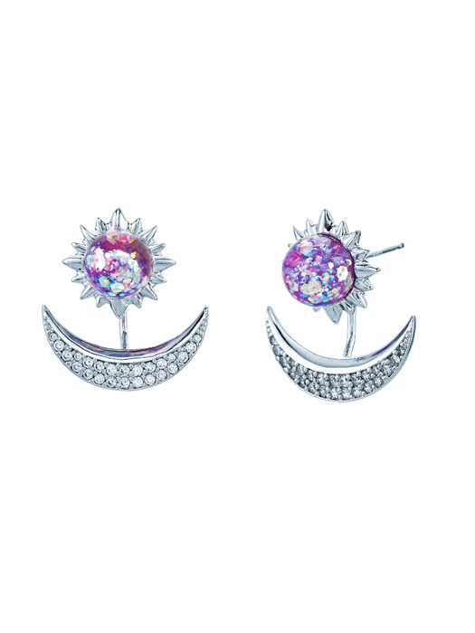 Sun&Moon Snowball Earrings