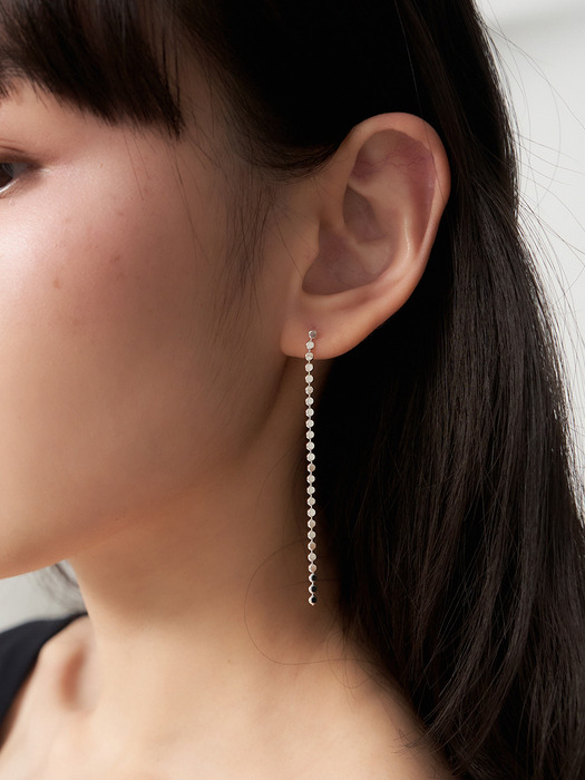 [silver925] dot chain drop earring