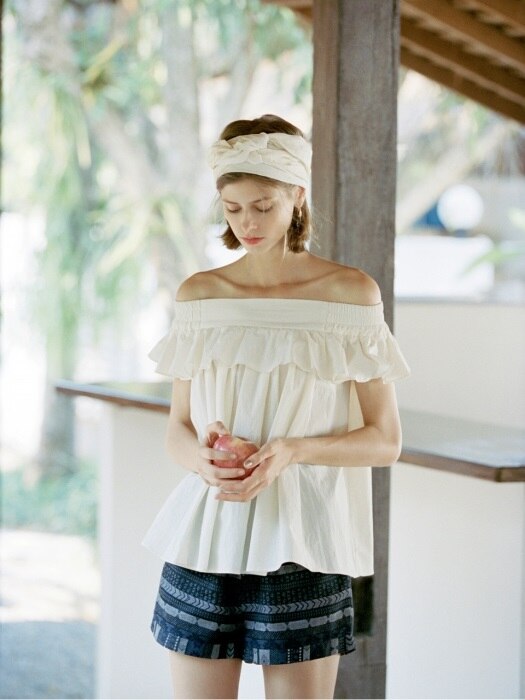 ruffle off-shoulder top