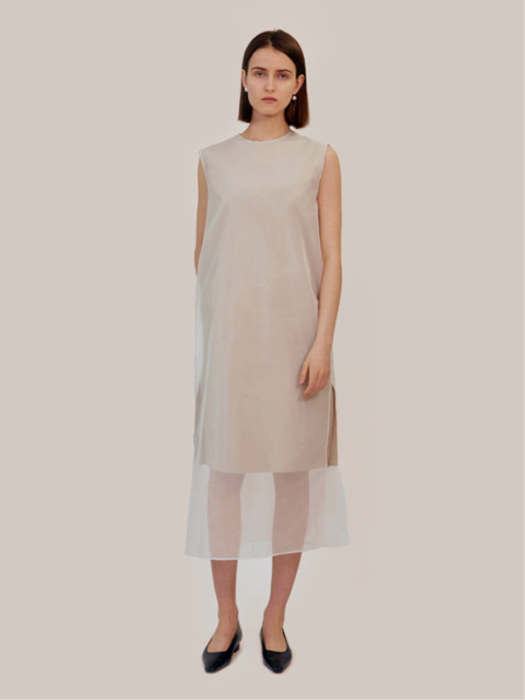 18SS SHEER OVERLAY SLEEVELESS DRESS