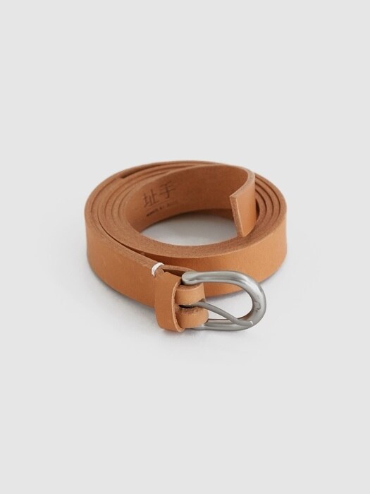 SLIM LEATHER BELT BE/BK