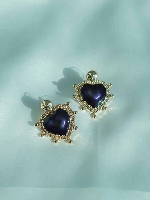 Deep purple heart earrings