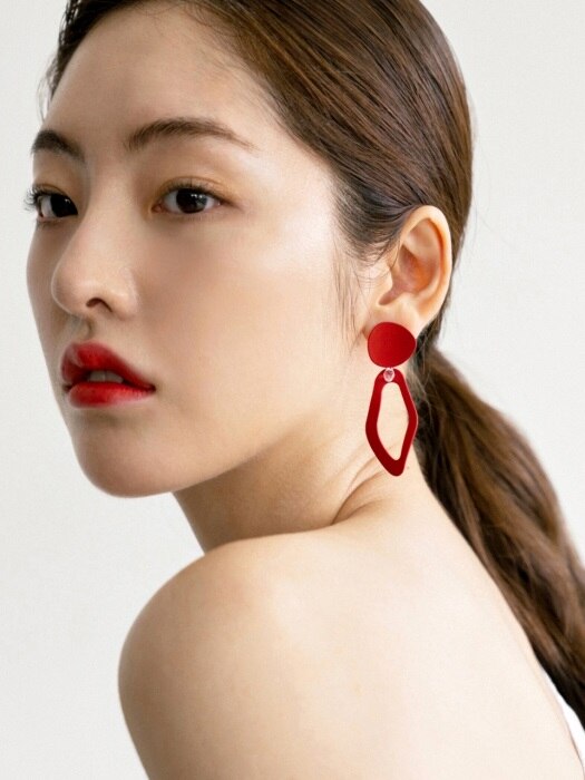 Red & Crystal Earring