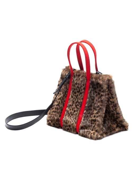 tashiana no.9 small tote bag leopard echo fur