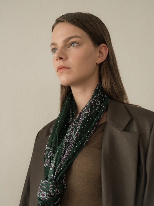 dot paisley modal scarf-green