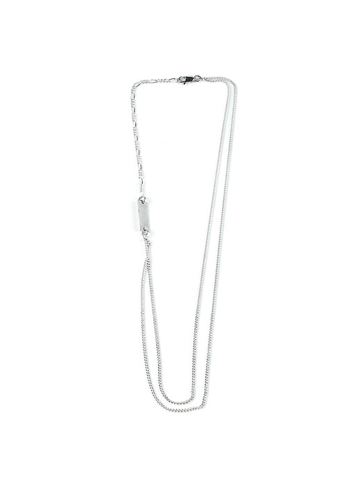 SEWN SWEN SILVER DOUBLE THIN CHAIN NECKLACE