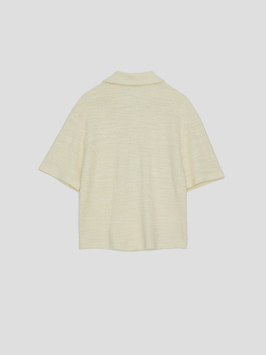OLIVER RECYCLE ORGANIC COTTON KNIT TENNIS TOP (IVORY)