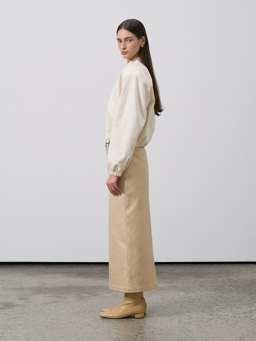 Cotton H-line Slit Skirt