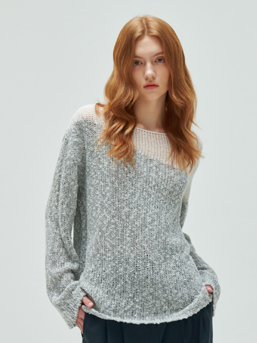 booklecombi seethrough pullover-ivory