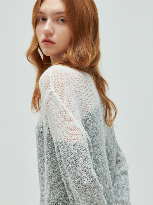 booklecombi seethrough pullover-ivory