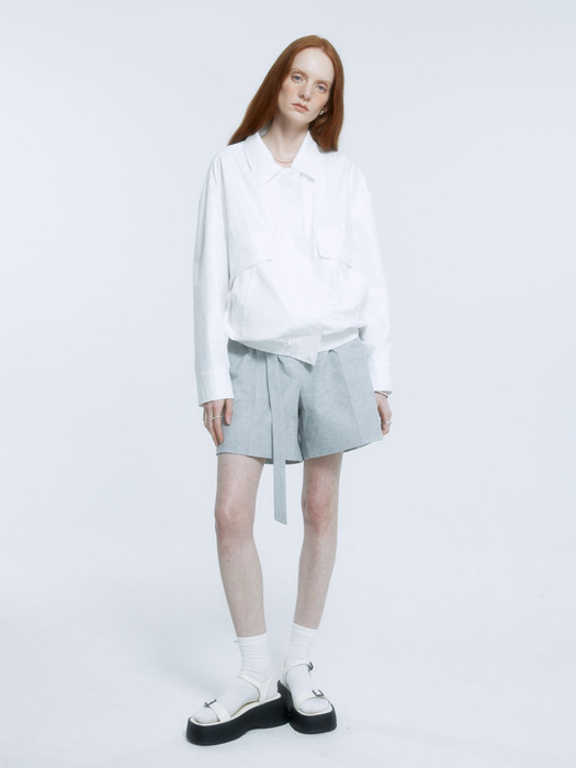 [ESSENTIEL] PYRAMIDE Oversized Coated Cotton Jumper_Off White