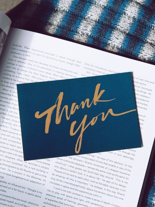 THANK YOU CALLIGRAPHY MESSAGE CARD (봉투set)