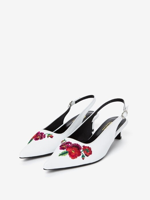 Ella Pansy Sling back- White