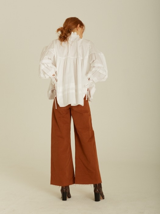 Poppy Balloon Sleeves Blouse_White