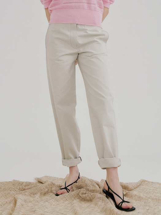 monts 1428 low waist sand cotton pants (khaki beige) 