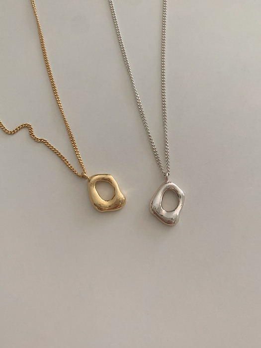 silver925 sand long necklace (2color)