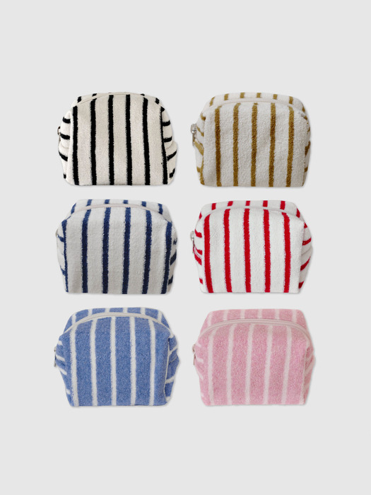 Stripe terry pouch (6colors)