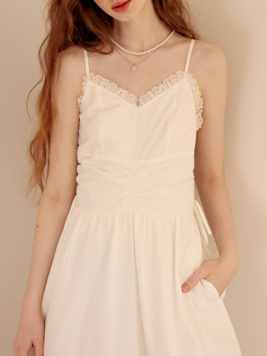 Cest_Pure white cotton slip dress