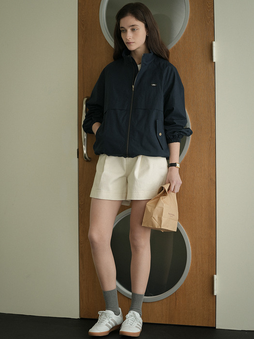 Compact weather cotton string jumper_Navy