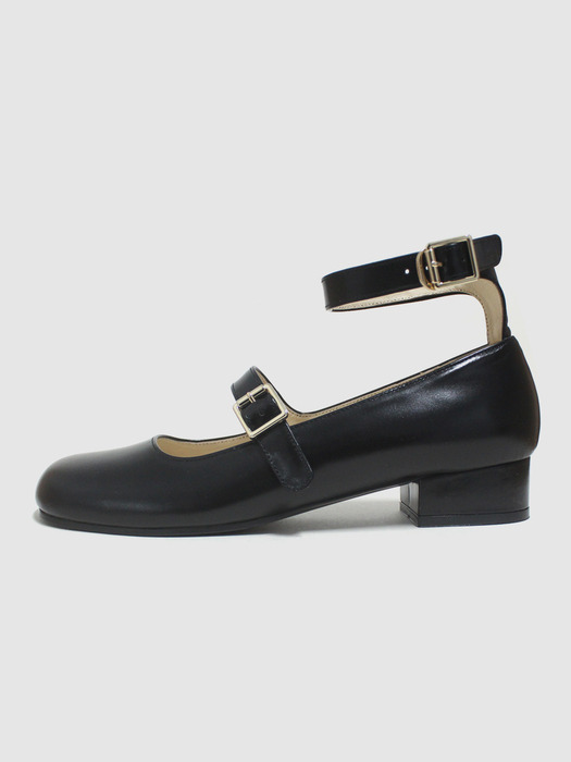 WD TWO STRAP MARY JANE FLAT (BLACK) IG240201