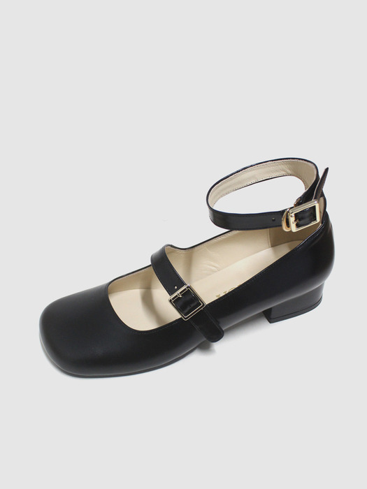 WD TWO STRAP MARY JANE FLAT (BLACK) IG240201