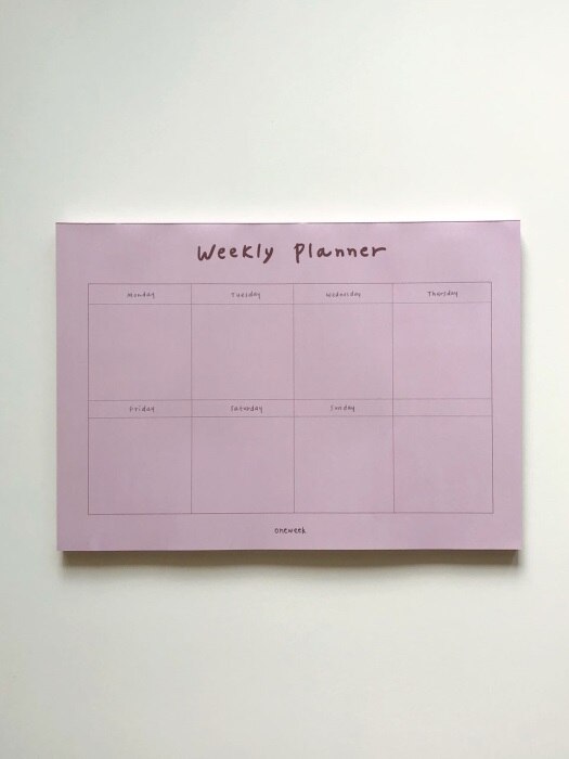 Pink brown weekly planner
