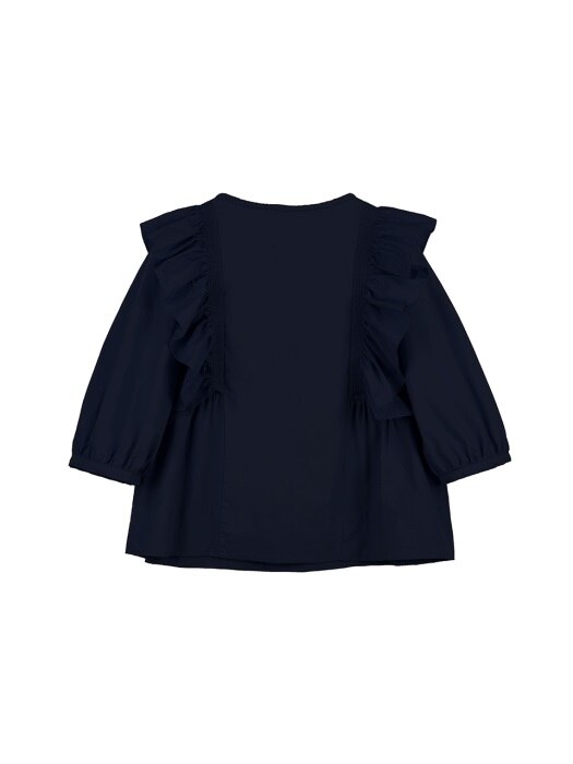 Sofia Ruffled Blouse_Navy