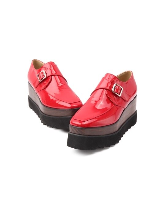 Belt buckle loafer ( Red )