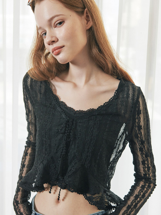 LACE FRILL CARDIGAN_2COLORS
