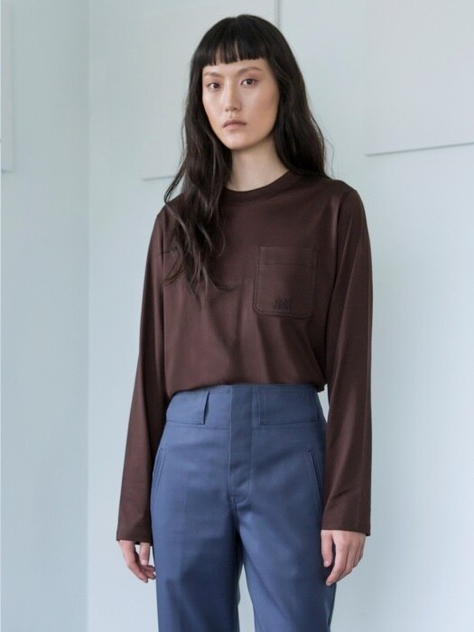 SILKET LONG SLEEVE TEE(BROWN)