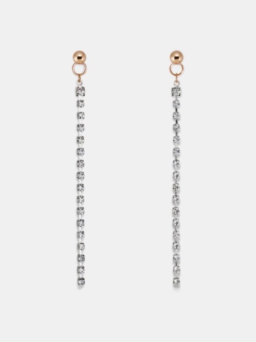 Crystal Chain `drop` earring