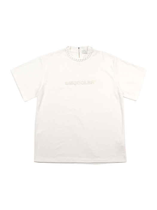 Detachable Chain Terry T-Shirt (White)