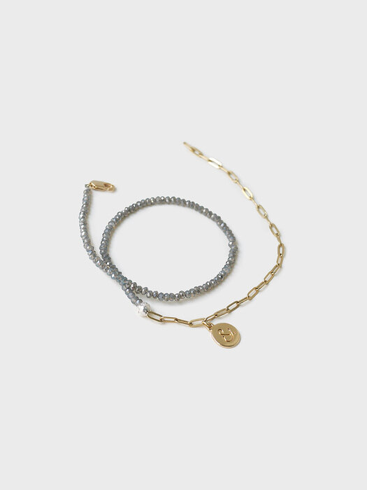 half gray necklace & bracelet