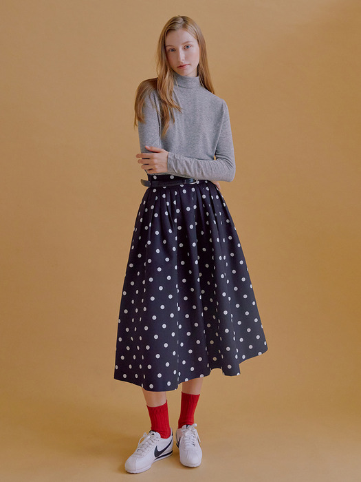 BOROMWAT Flared skirt (White dot/Black dot)