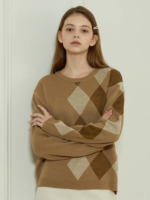 j1057 half dia round knit (brown)