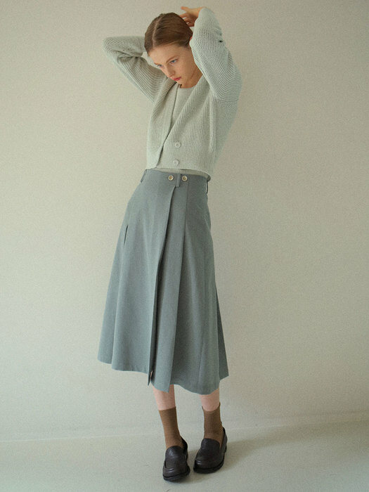 Pleated Midi Skirt NEW3SS217