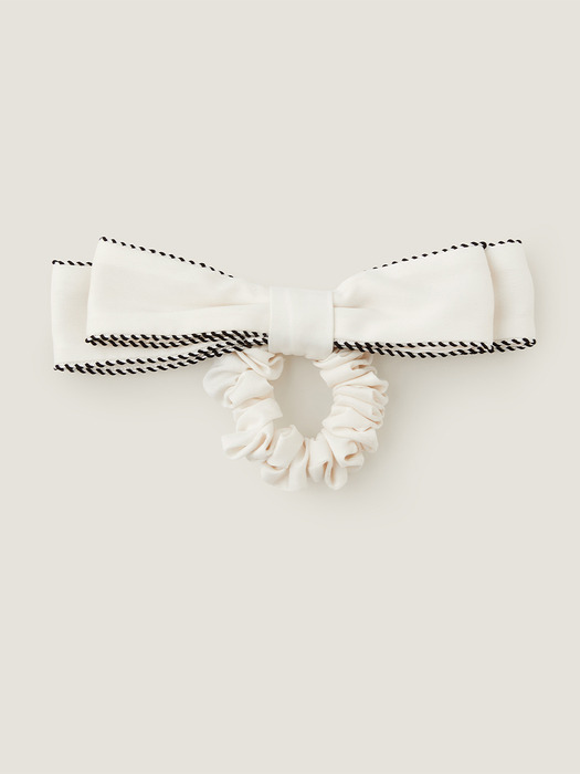 Piping scrunchie - Ivory