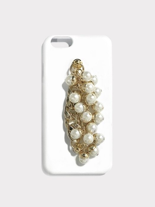 pearl gold chain white case