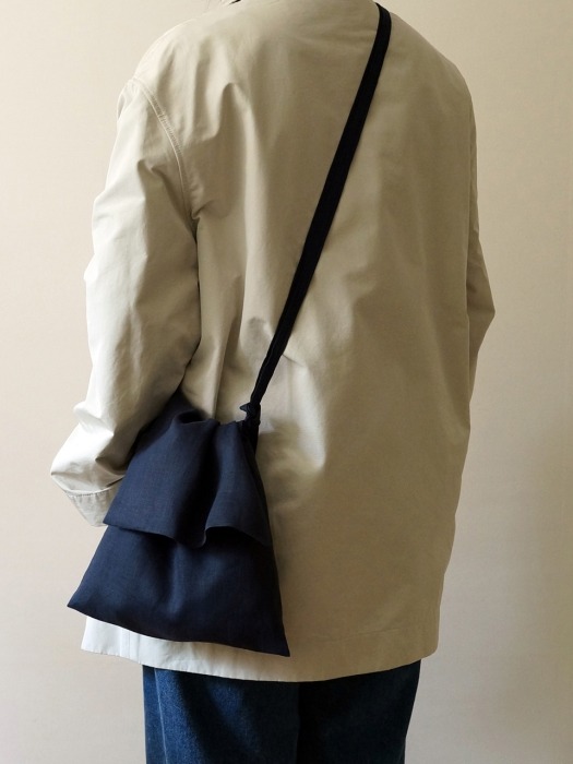Light Grey Linen String Bag